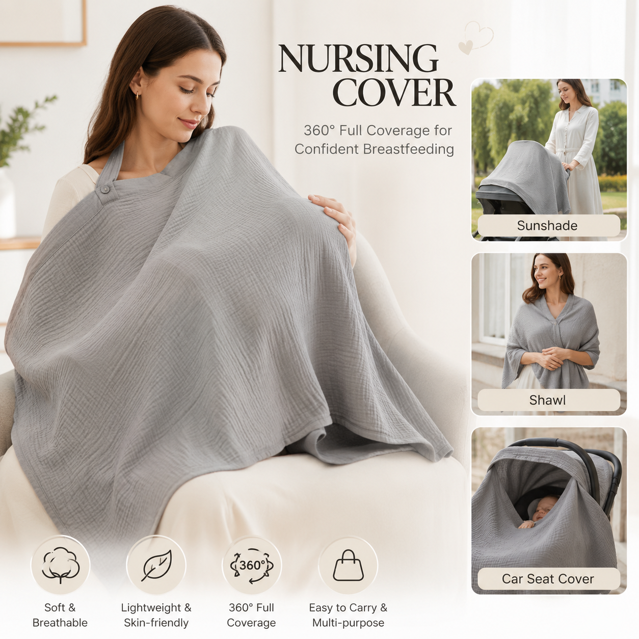 Little Lamb Nursing Cover Scarf